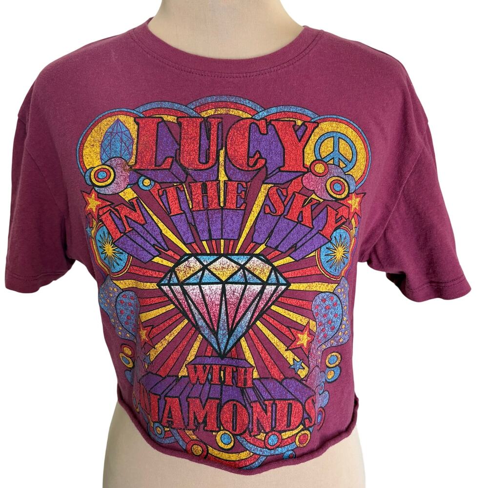 Lyrics by Lennon & McCartney Cropped Beatles T-Shirt Top Retro Mod Carnaby St